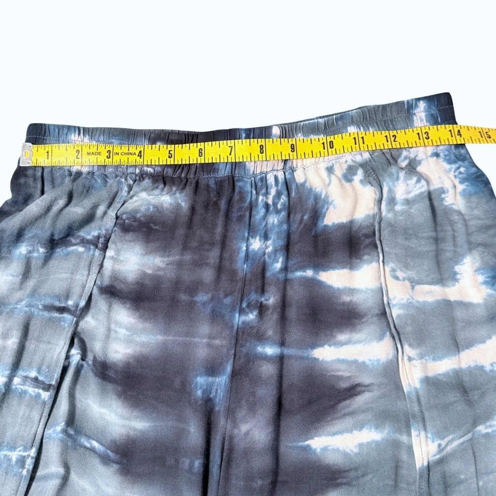 Young Fabulous & Broke Pants Womens M Blue Tie Dye Tulip Split Leg Rayon Boho - Picture 8 of 10